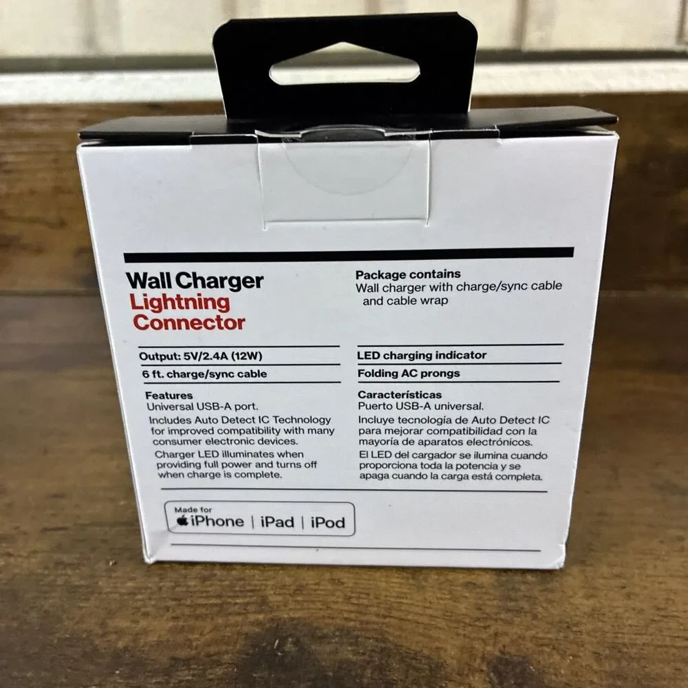 NIB Verizon Wall Charger Lightening Connector Model TVL24LGHT-M1